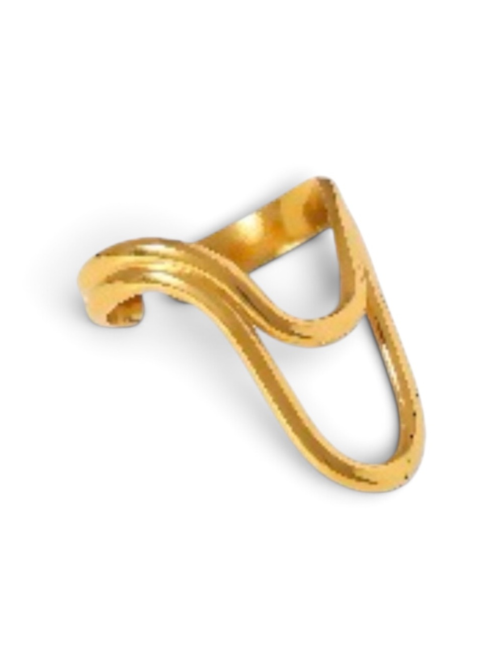 18k Gold plated Wave Open Band modern Ring - Women Jewelry